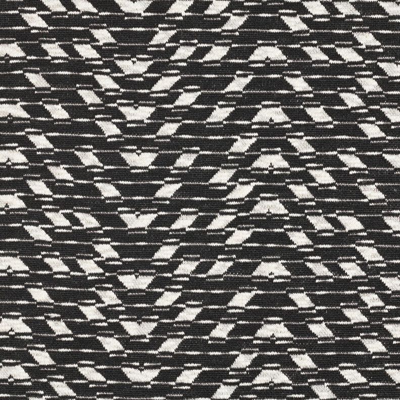Stickad jacquard geometriskt mönster – svart/vit,  image number 1