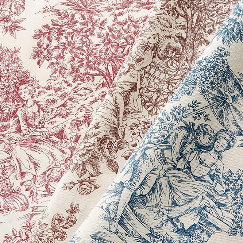 Dekorationstyg Canvas Toile de Jouy 280 cm – blå,  image number 5