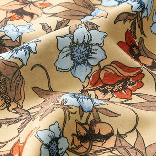 Viskostyg vilda blommor – mörkbeige/brun, 