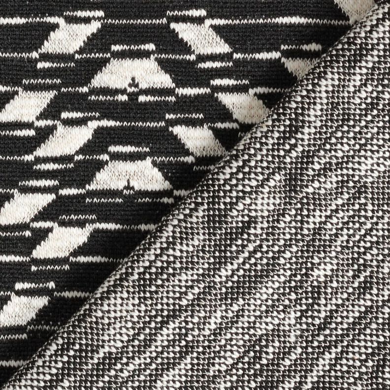 Stickad jacquard geometriskt mönster – svart/vit,  image number 5