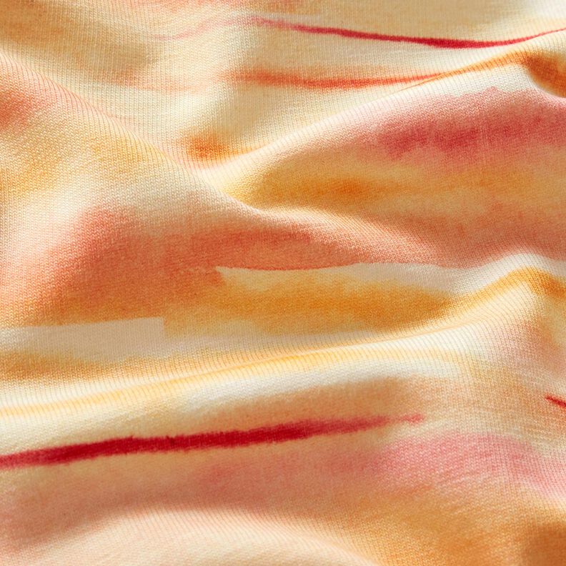 Bomullsjersey Suddiga akvarellränder Digitaltryck – persikofärgad/pink,  image number 2