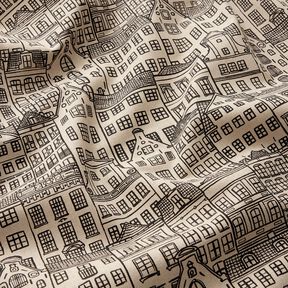 Dekorationstyg Halvpanama Radhus &ndash; natur/svart, 