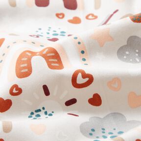 Poplin regnbåge – ljusbeige, 