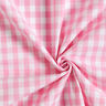 Bomullstyg Vichy rutig 1 cm – rosa/vit,  thumbnail number 3