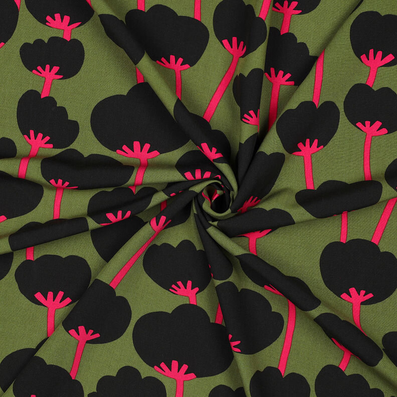 LENZING™ ECOVERO™ viskostyg  Poppies | Nerida Hansen – oliv/svart,  image number 3