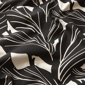 Dekorationstyg Panama Eleganta blad – svart/natur, 