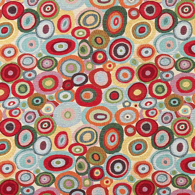 Dekorationstyg Gobeläng färgglada cirklar – ljusbeige/kaminrött,  image number 1