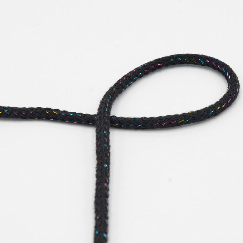 bomullssnodd Lurex [Ø 5 mm] – svart,  image number 1