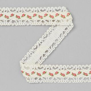 Spets -ripsband Rosor [20 mm] - creme, 