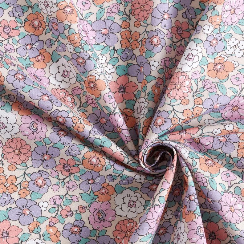 GOTS Bomullspoplin Blomsteräng | Poppy Fabrics – natur,  image number 3