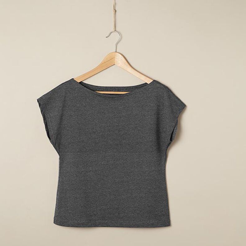 Bomullsjersey Medium Melange – antracit, image number 6