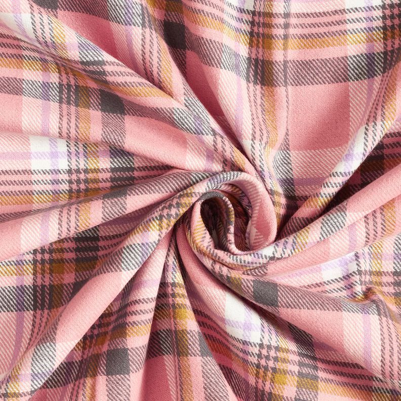 Bomullsflanell rutigt – gammalrosa/gammalsilver, image number 3