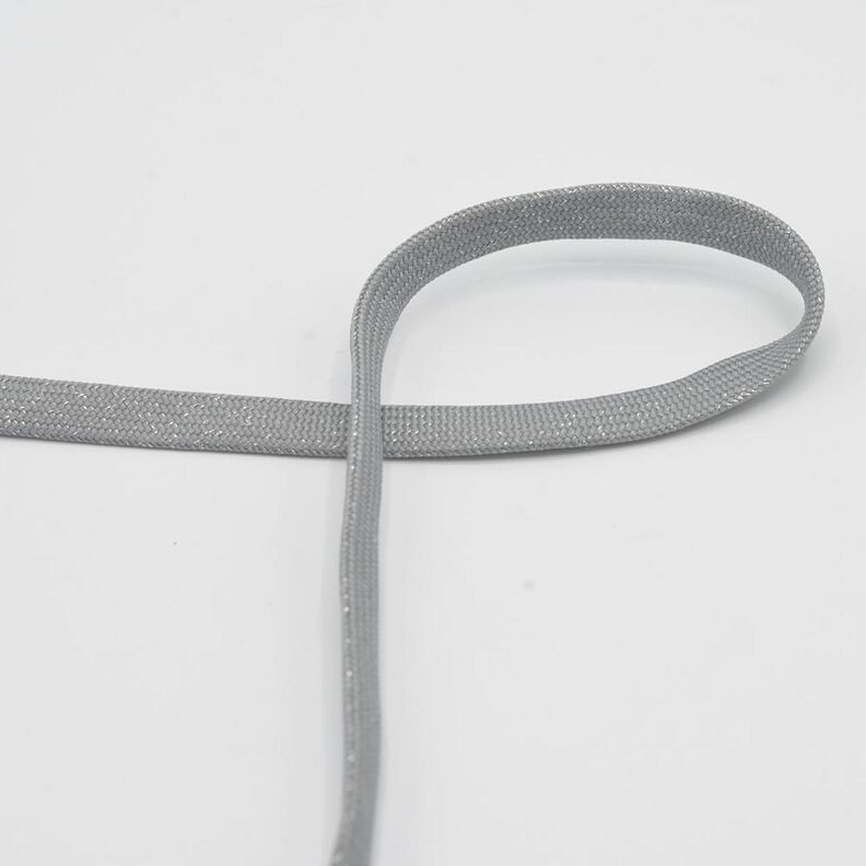 platt snodd Huvtröja Lurex [8 mm] – elefantgrå/silvermetallic,  image number 1
