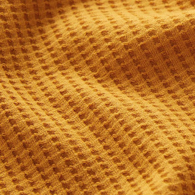 bomullsvåffeljersey enfärgad – currygul,  image number 2