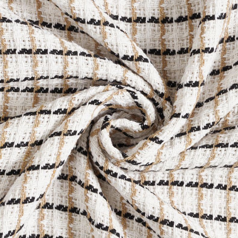 grov bouclé rutigt – vit/beige, image number 3