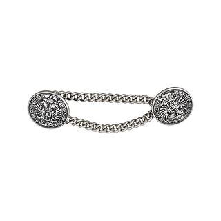 Metallknapp-set med kedja - silver metallic, 