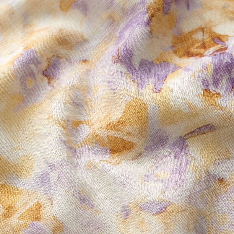 linne-bomulls-mix batik – elfenbensvit/fläder,  image number 2