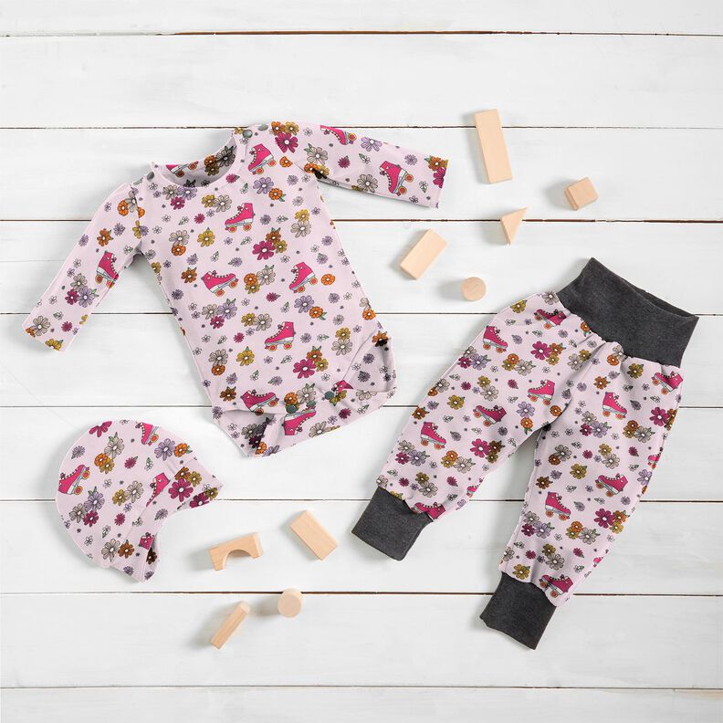 Bomullsjersey retro-rullskridskor – rose, image number 6
