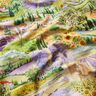 Dekorationstyg Halvpanama lavendel landskap – gräsgrönt/lavender,  thumbnail number 2