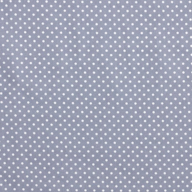 Bomullspoplin mini-polkaprickar – stålblått/vit,  image number 1