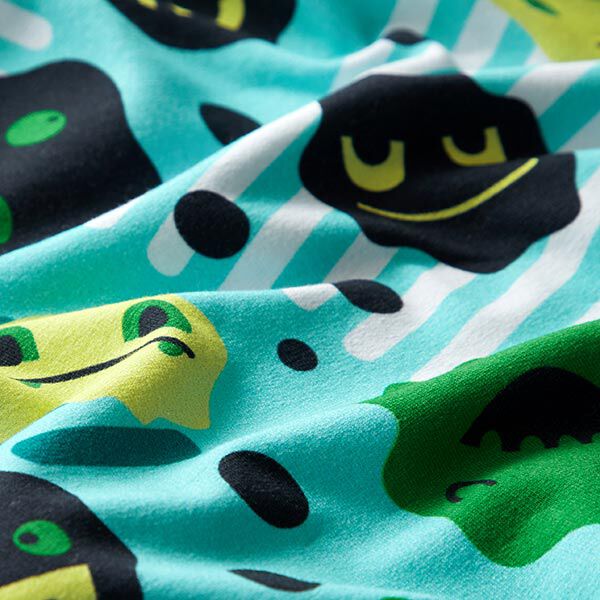 Sweatshirt Ruggad Smileymonster | PETIT CITRON – ljus turkos, image number 2