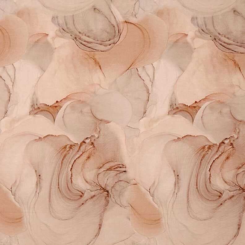 Bomullsjersey abstrakta linjer – ljusbrun,  image number 1
