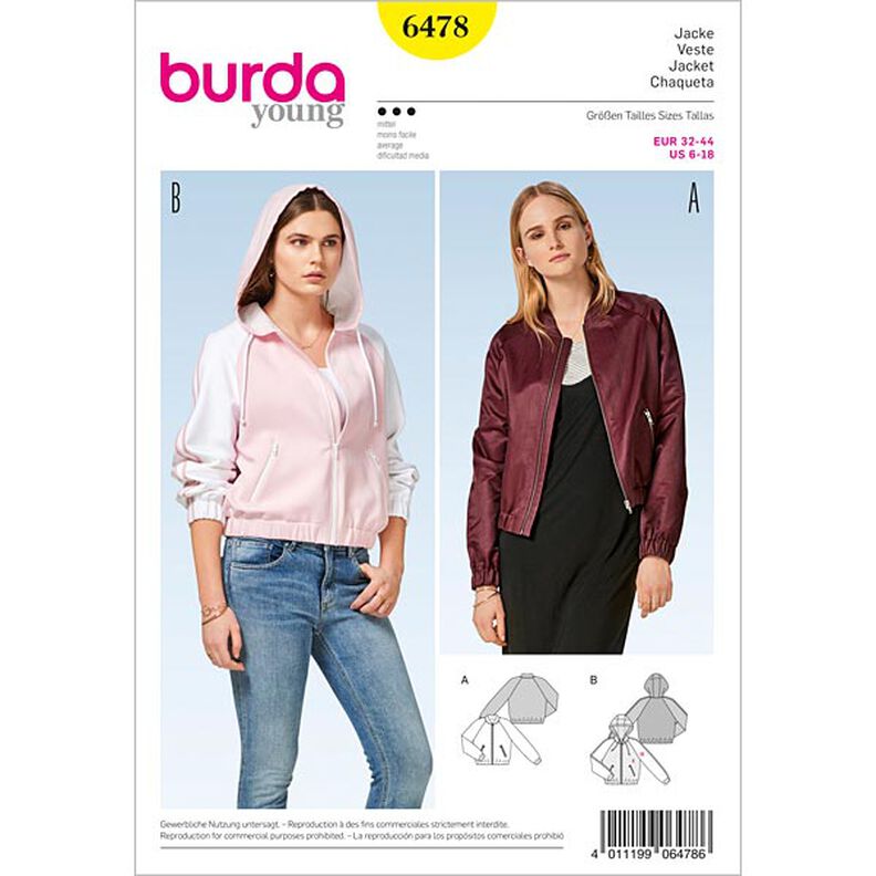Jacka | Blusjacka, Burda 6478 | 32 - 44,  image number 1