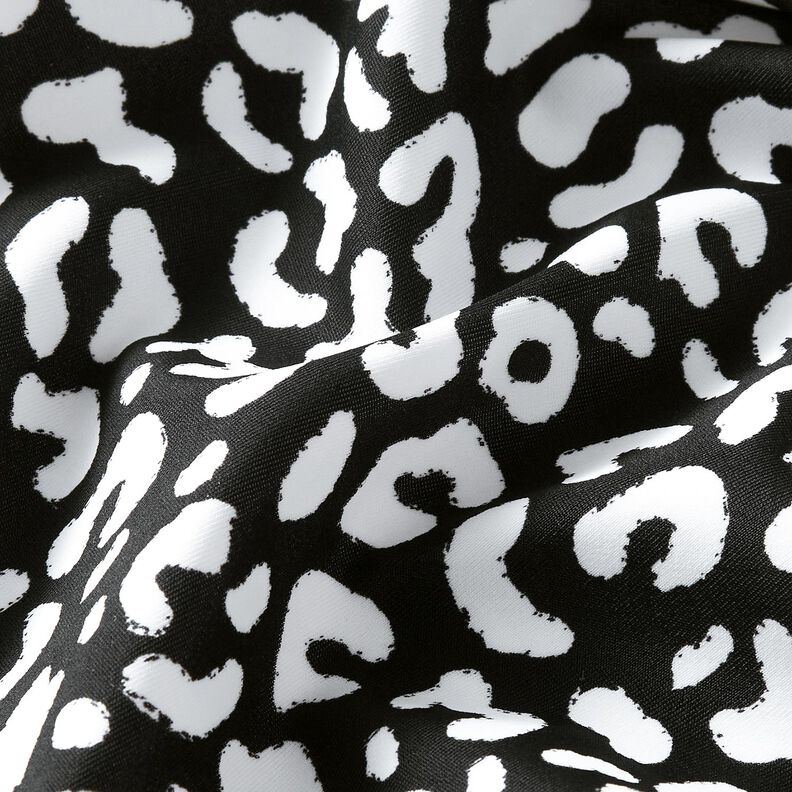 Baddräktstyg Abstrakta leopardfläckar – svartblå/vit,  image number 2