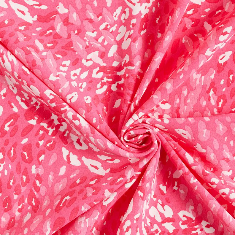 crêpetyg abstrakt leopardmönster – intensiv rosa,  image number 3