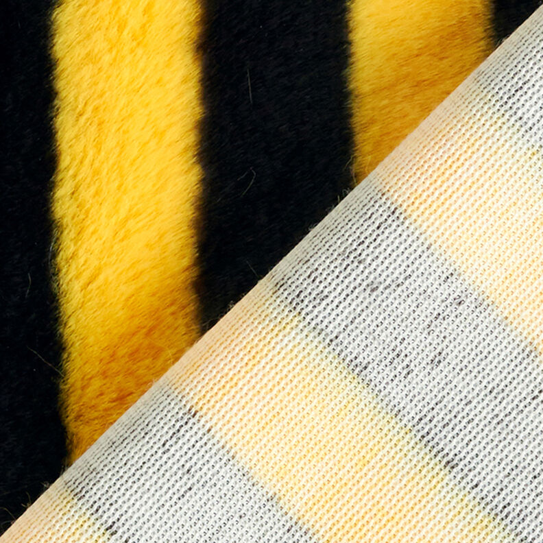 Fuskpäls Bifärgade ränder – svart/gul,  image number 3