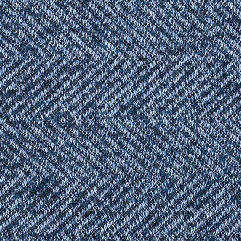 Kapptyg ullmix sicksack-mönster – marinblått,  image number 1