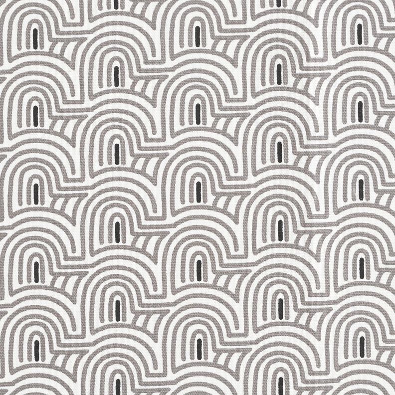 Dekorationstyg Halvpanama minimalistiska bågar – vit/grått,  image number 1