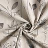 Dekorationstyg Halvpanama Tecknade blommor – natur/mörkbrun,  thumbnail number 3