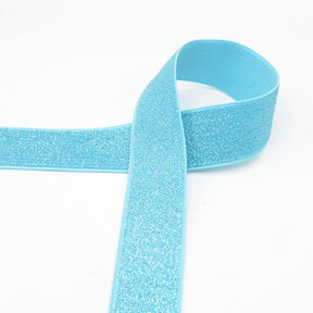 Elastiskt band metallic [40 mm] – ljusblått, 