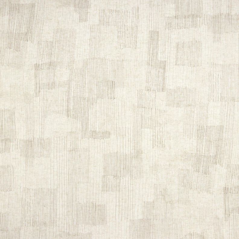 Gardintyg Linne-mix oregelbundna ränder – mörkbeige/natur, image number 1