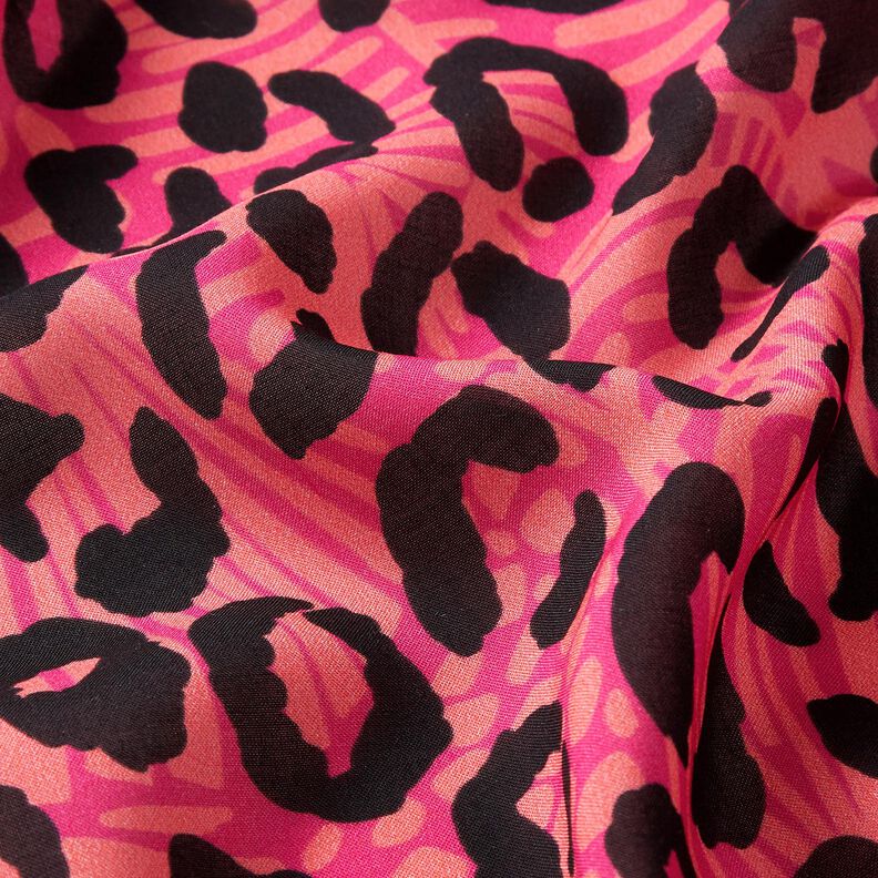 Viskos Voile lejon och blommor kantdesign Panel – pink/brandgul, image number 7