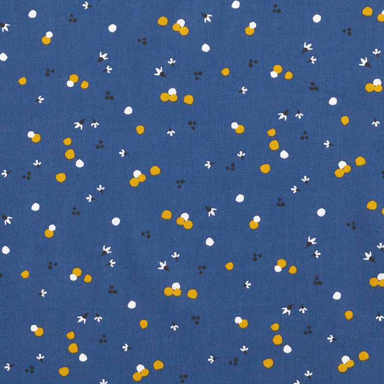 Bomullstyg Kretong prickar i färg – marinblått,  image number 1