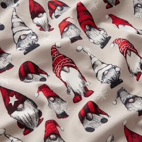 French Terry Sommarsweat Julnissar – ljus gråbrun, 