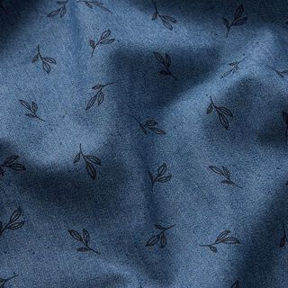 stretchjeans grenar med blad – jeansblå, 