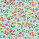 Behandlad bomull Söta blommor – himmelsblå,  thumbnail number 1