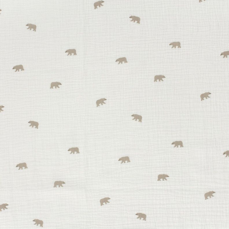Muslin/Dubbel-krinkelväv isbjörn – vit, image number 1