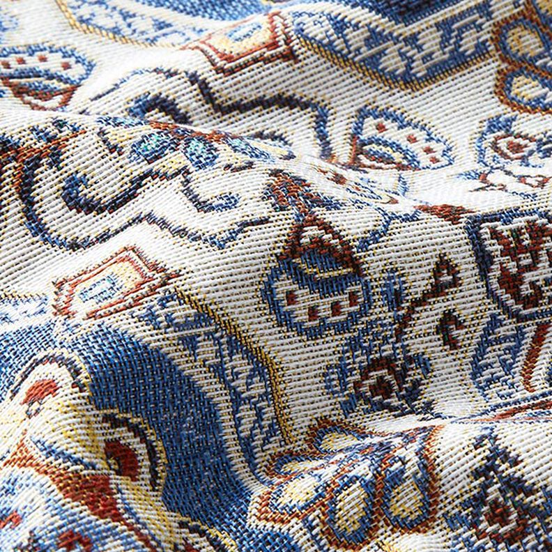 Dekorationstyg Gobeläng orientalisk mandala – blå/elfenbensvit,  image number 2