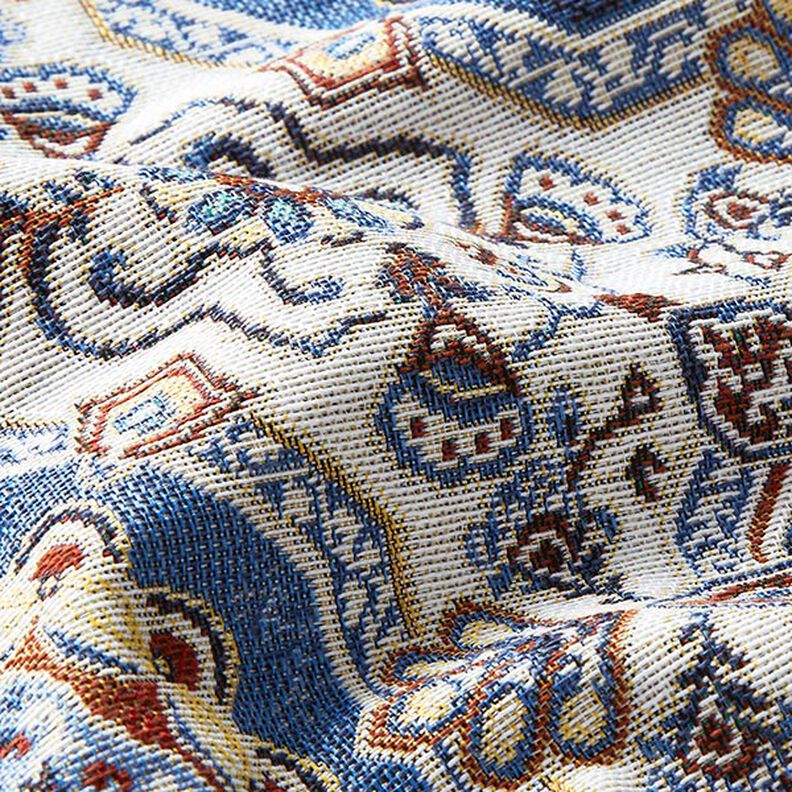 Dekorationstyg Gobeläng orientalisk mandala – blå/elfenbensvit, image number 2