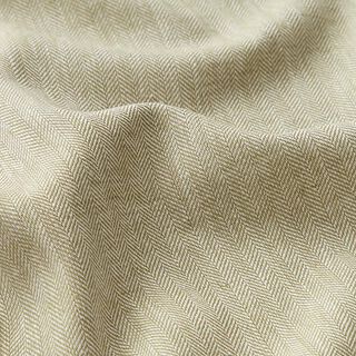 Linne-bomulls-mix Fiskbensmönster – khaki, 