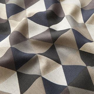 Dekorationstyg Halvpanama Trianglar – beige/grått, 