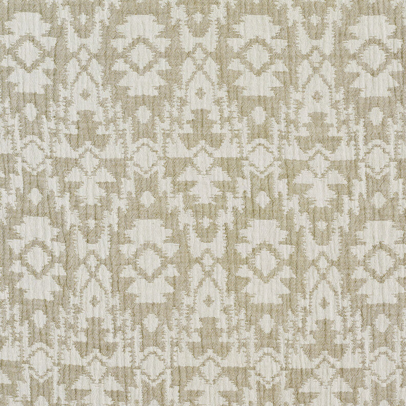 Muslin/Dubbel-krinkelväv Jacquard-Aztekmönster | by Poppy ljus kaki/dimgrå, image number 4