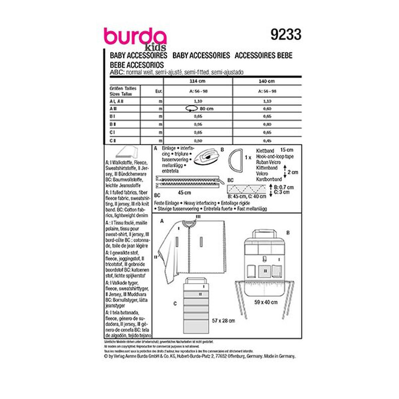 Babyutrustning | Burda 9233 | Onesize,  image number 8