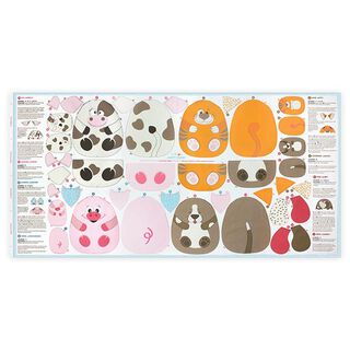 HAPPY FARM bondgårdsdjur som Cut & Sew-panel på bomull [ 80 x 155 cm ] | Kullaloo, 