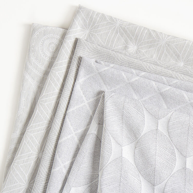 Dekorationstyg jacquard Vågiga linjer – ljusgrått, image number 5