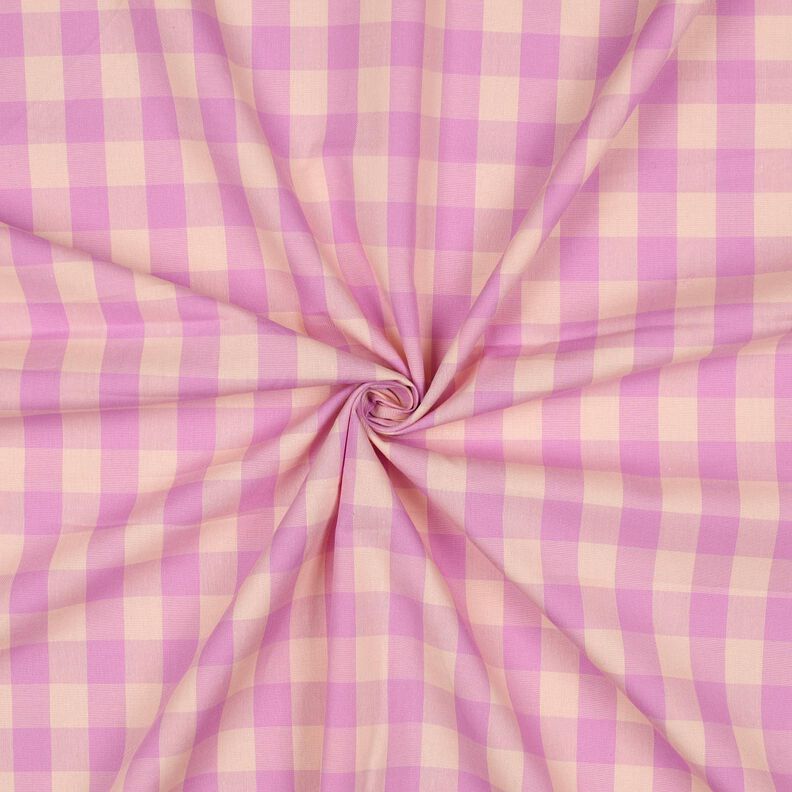 Bomullspoplin Check | Poppy Fabrics – ljusrosa/pastellviolett,  image number 3